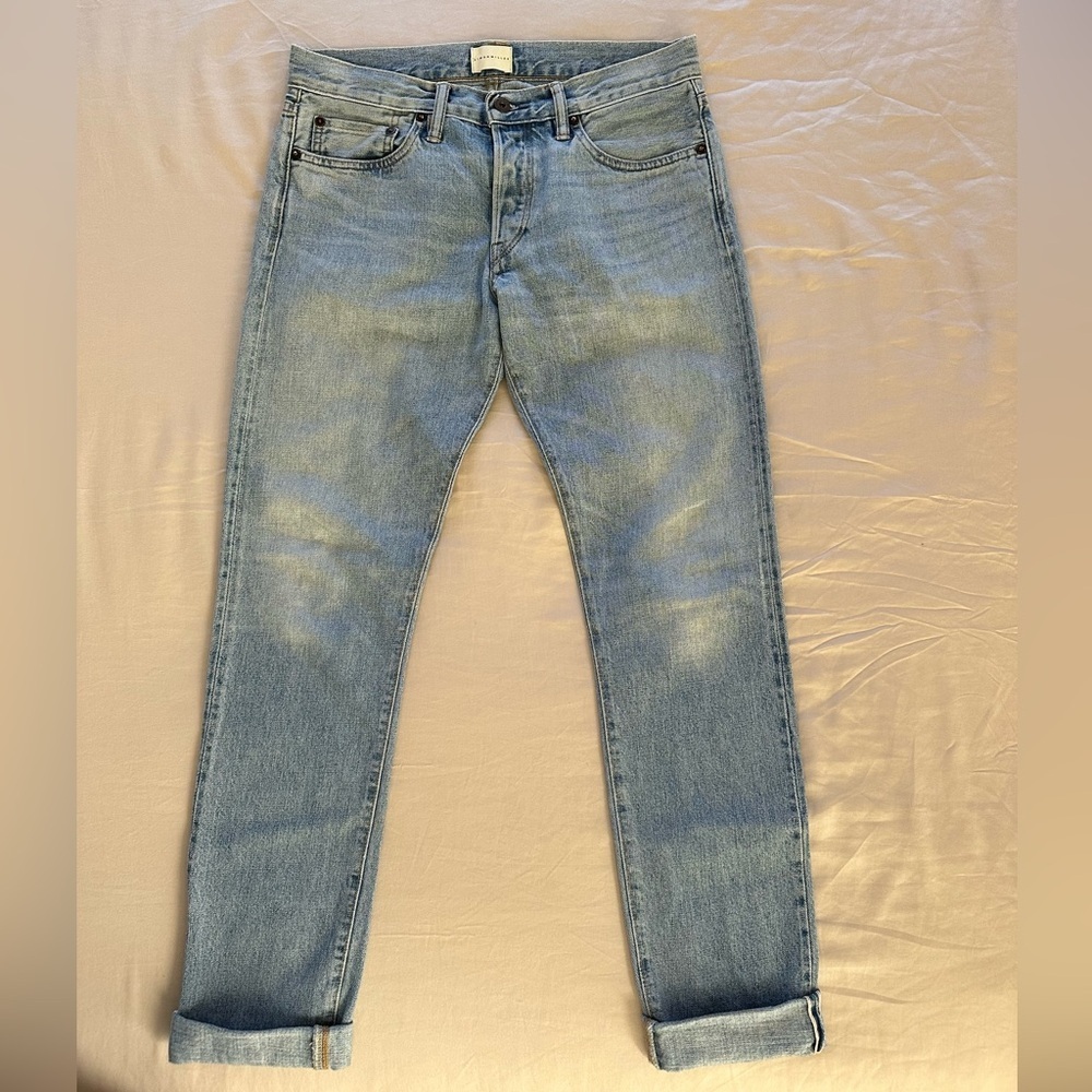 Simon Miller M001 Narrow Copen Light Wash Button Fly Jeans Size 29x32 Low Rise